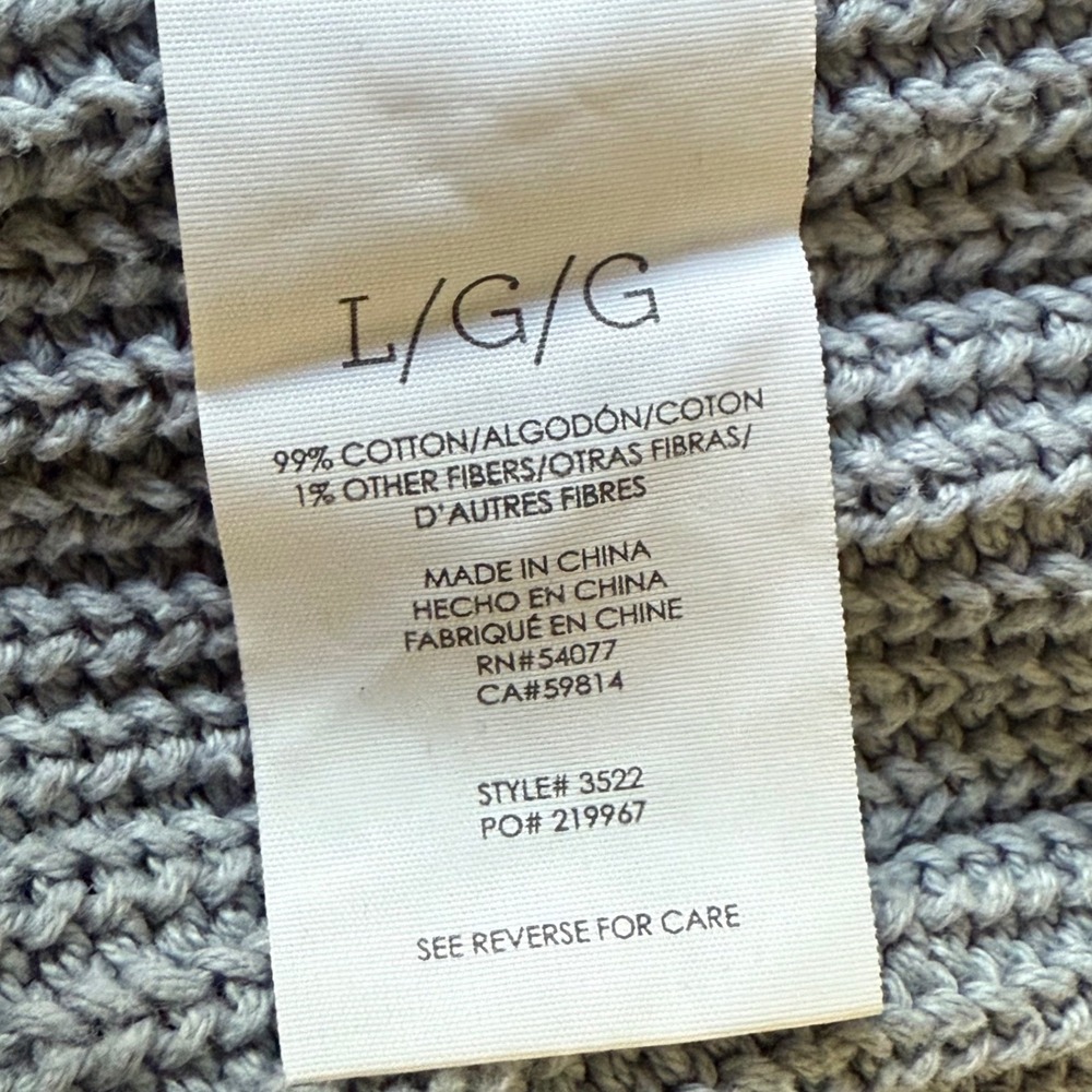 Cabi Fair Plat Sweater 3522 Gray Blue Knit Sweater‎ Large Full Zip Back Pullover - Picture 6 of 7